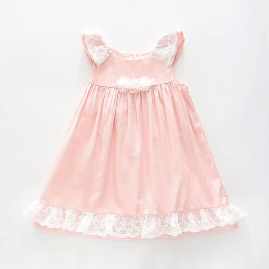 Girl's Pink and White Lace Party Dress Ollies Place