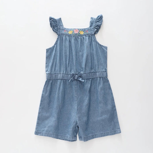 Girls Chambray Playsuit Ollies Place