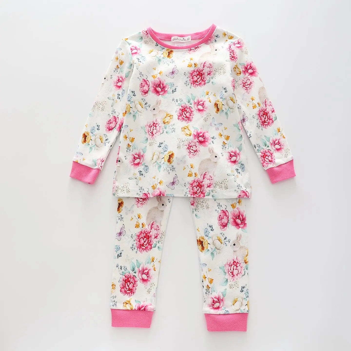 Girls Floral Print Pyjama Set Ollies Place