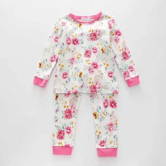 Girls Floral Print Pyjama Set Ollies Place