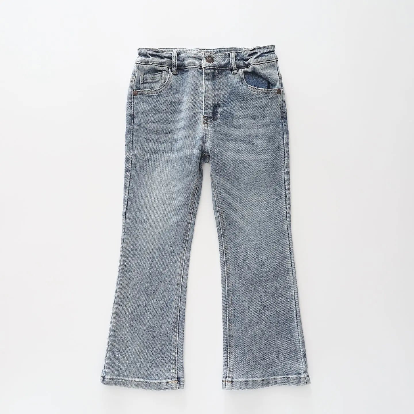 Girls Mid Blue Denim Flares Ollies Place
