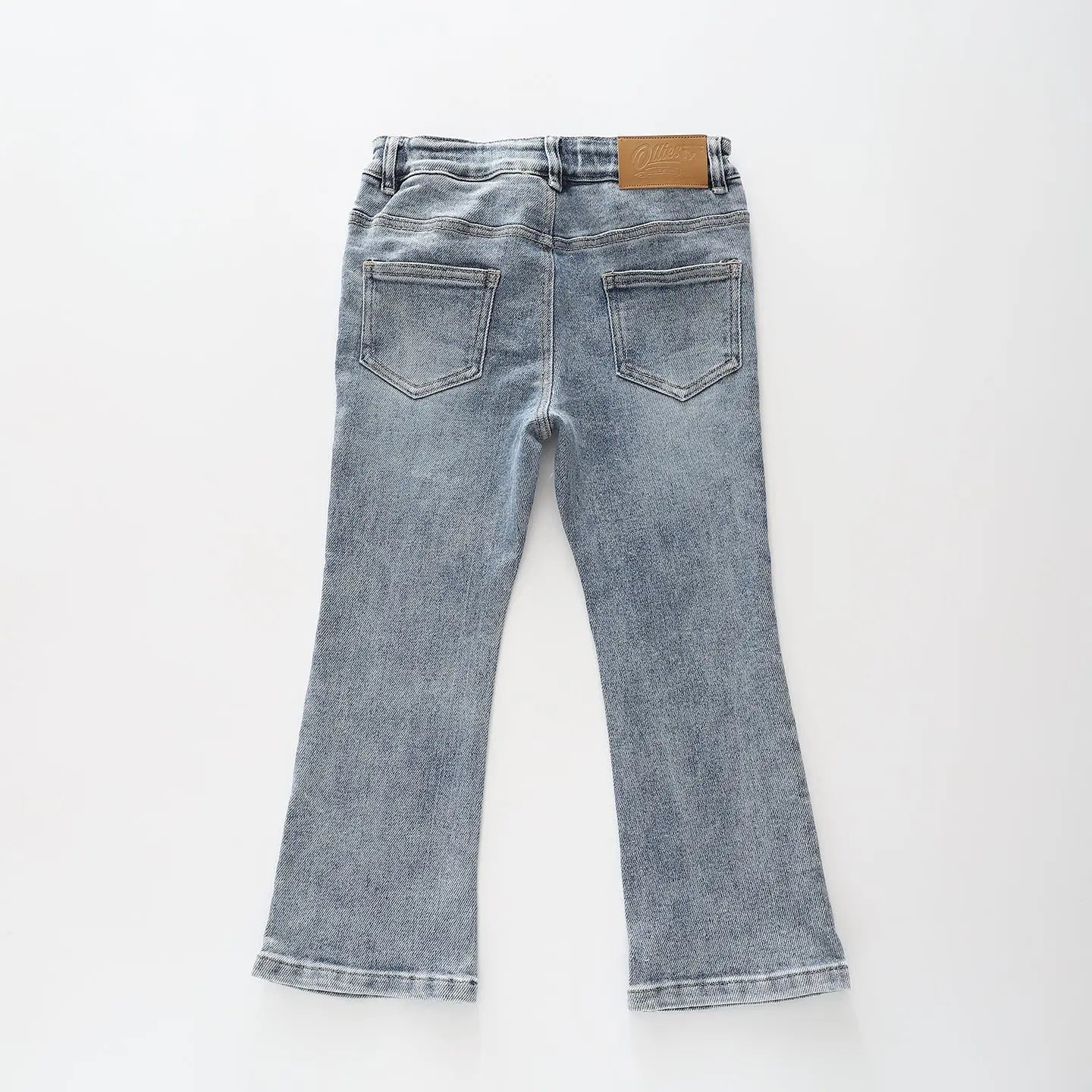 Girls Mid Blue Denim Flares Ollies Place