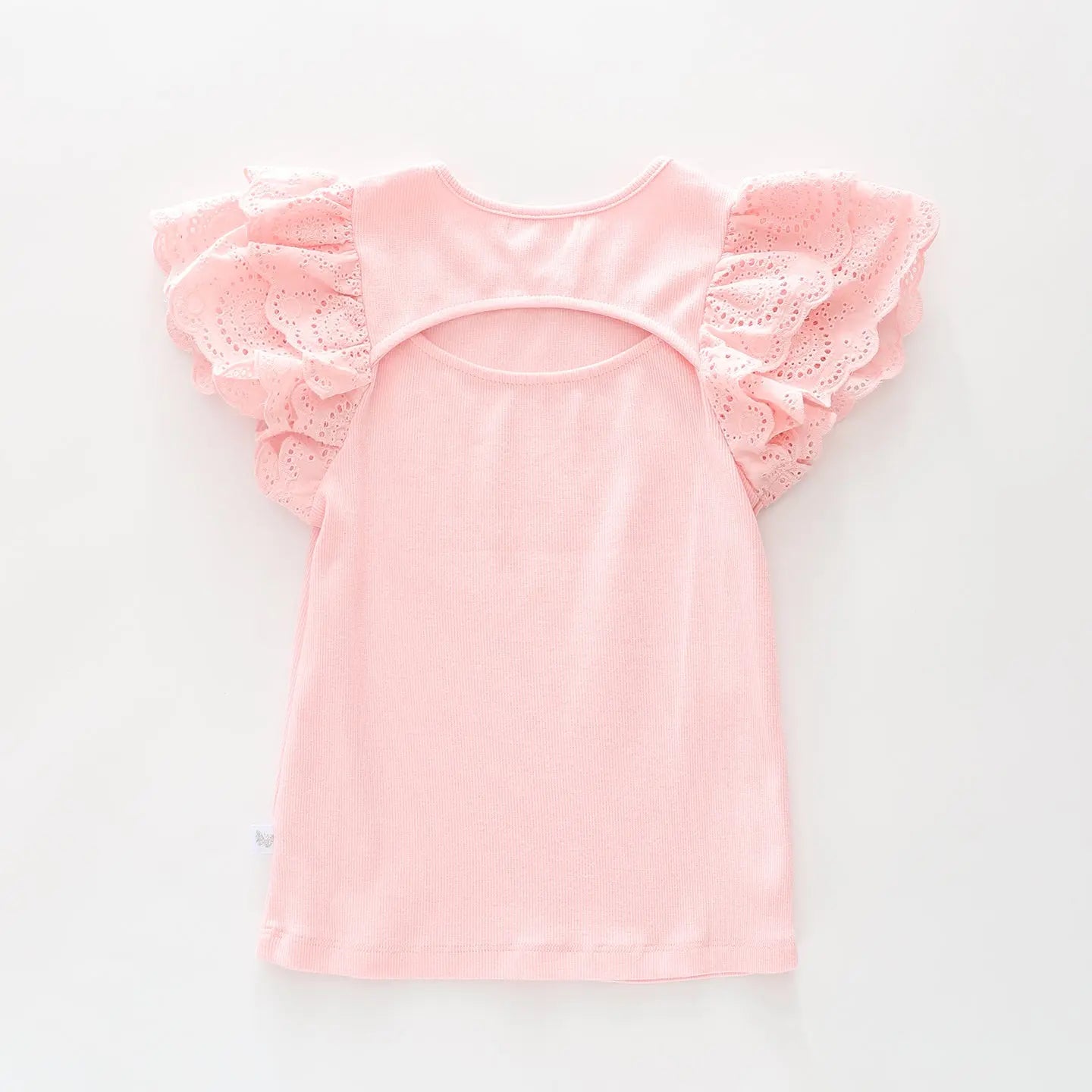 Girls Pink Broderie Top Ollies Place