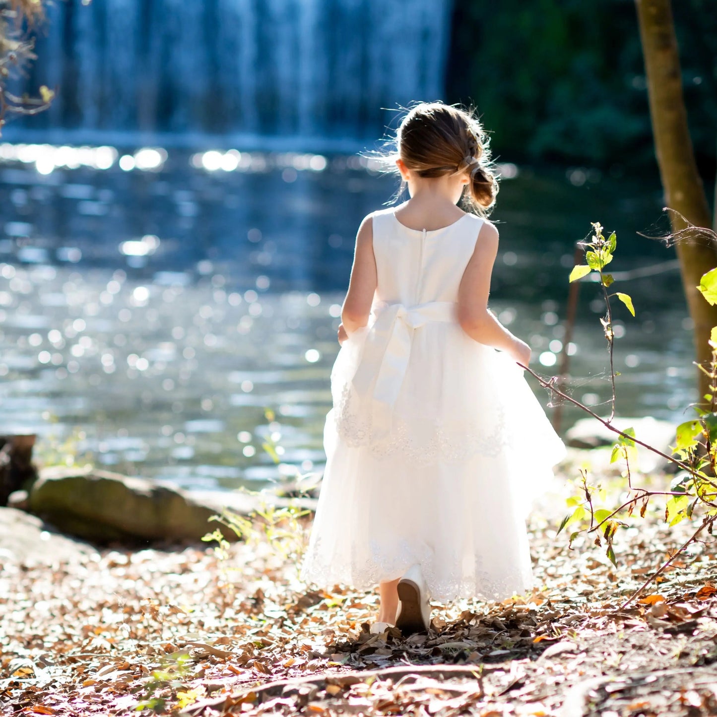 Girls' Ivory Tiered Tulle Formal Occasion Dress Ollies Place