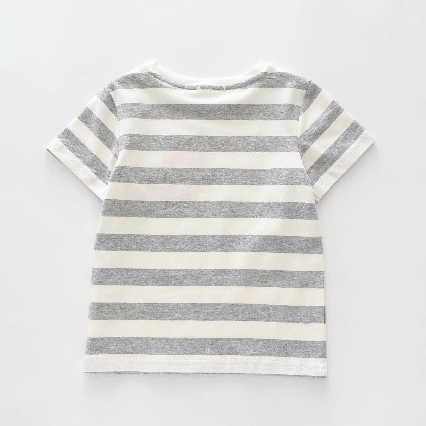 Grey Marle and White Oversized Stripe Tee Ollies Place