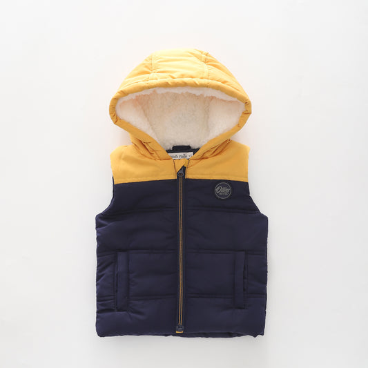 Gold and Blue Puffer, Junior Boys Vest