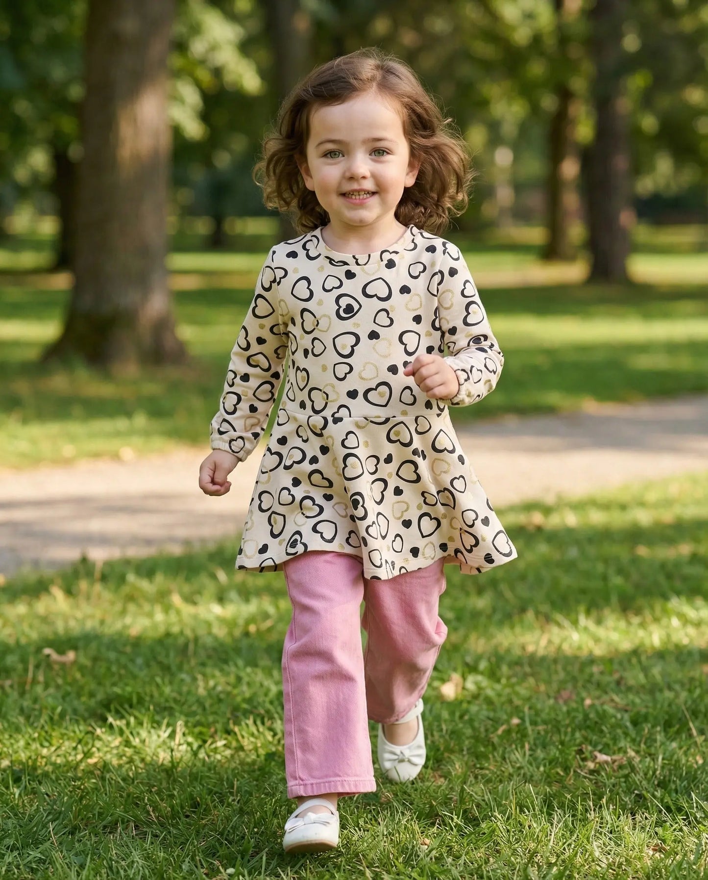 Heart Print Sweater Dress Ollies Place