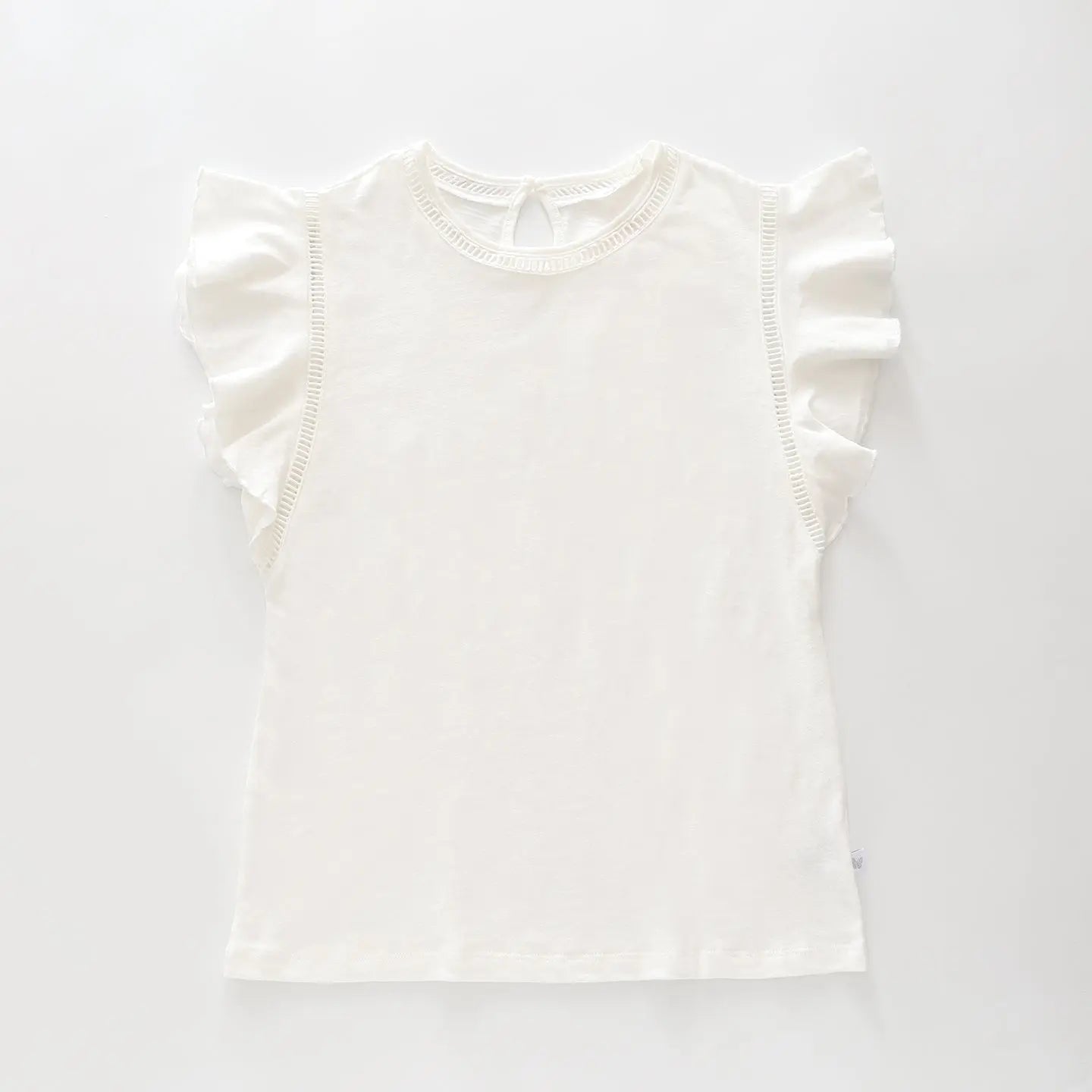 Ivory Ruffle Short Sleeve Top Ollies Place