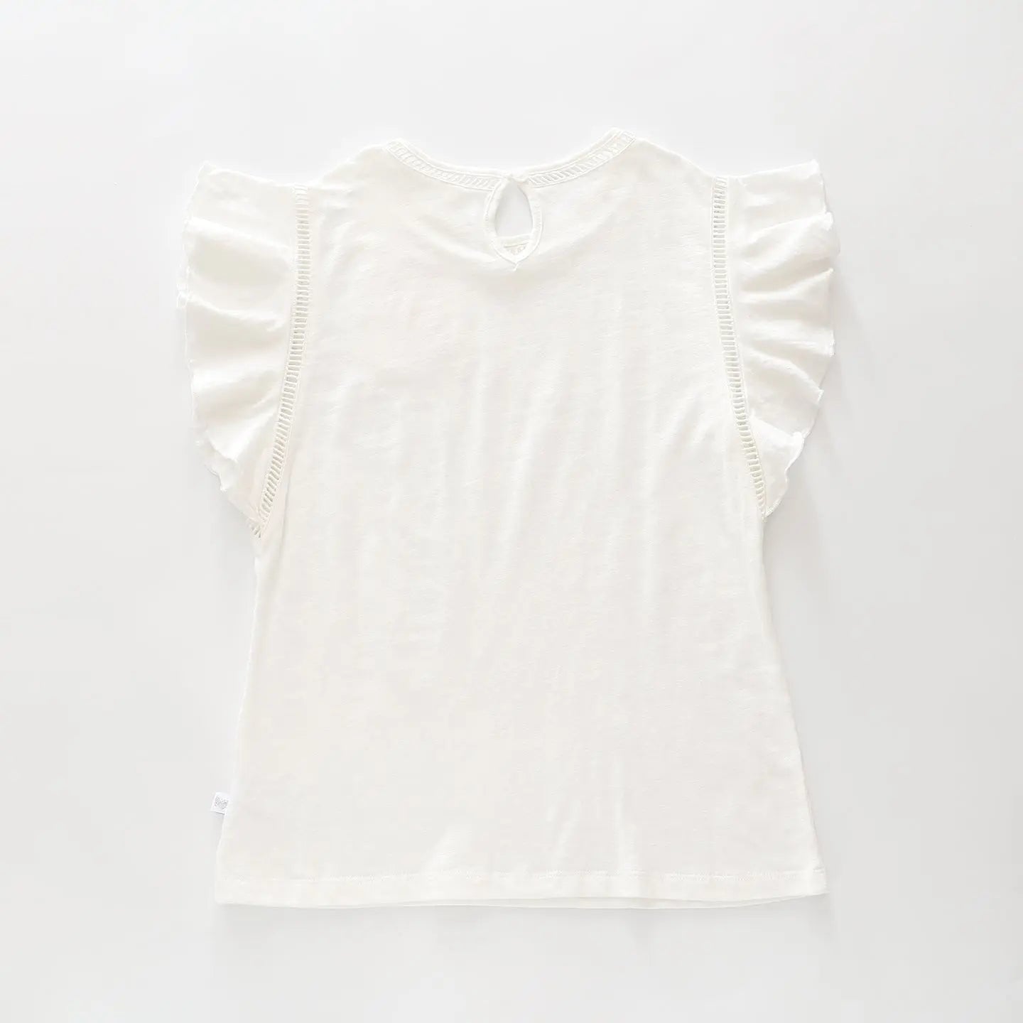 Ivory Ruffle Short Sleeve Top Ollies Place