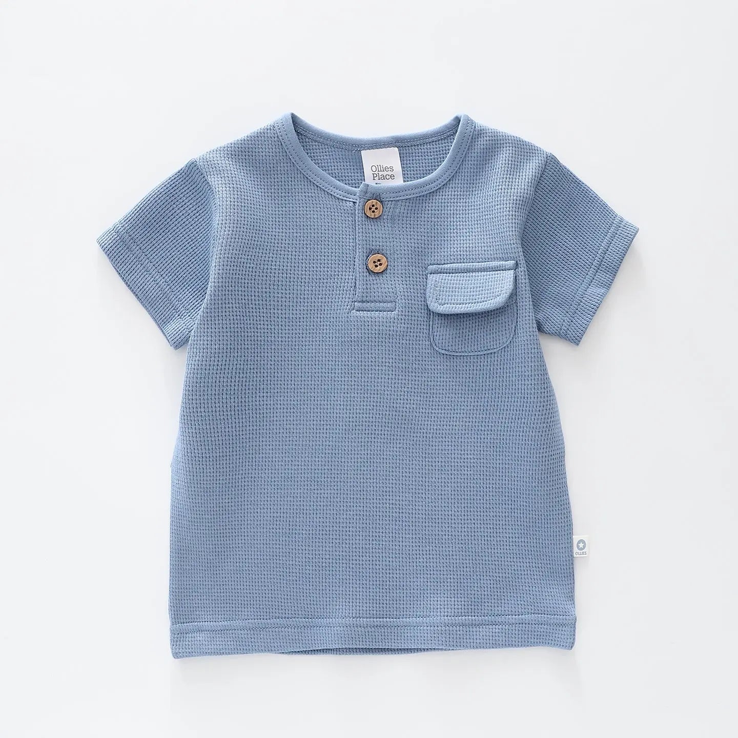 Kids Blue Henley T-shirt Ollies Place