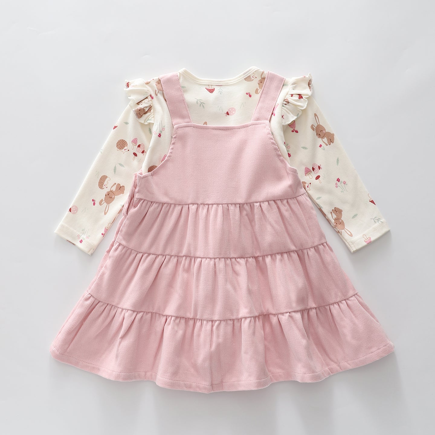 Pink Pinafore Dress Set