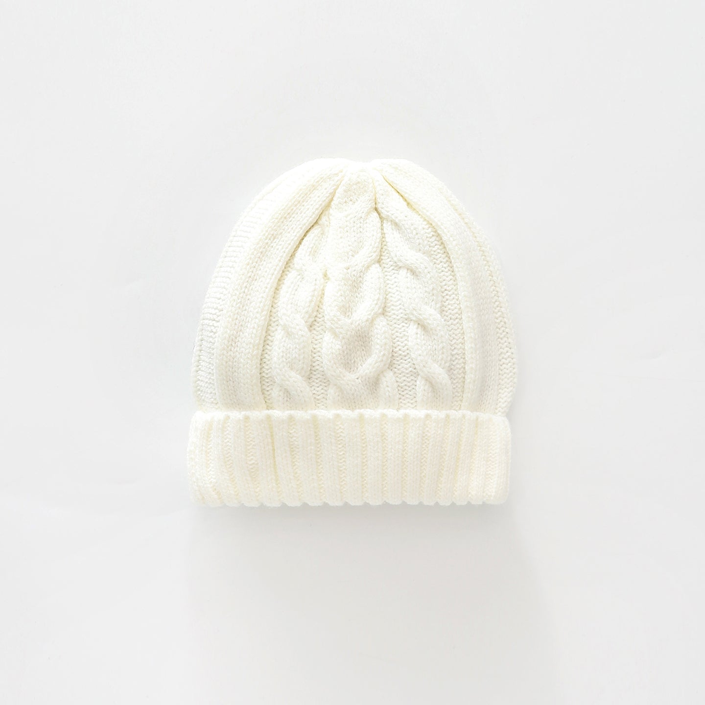 White Cable Knit Beanie