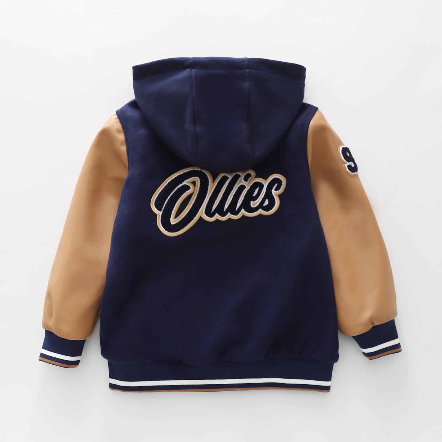 Navy Varsity Hooded Jacket