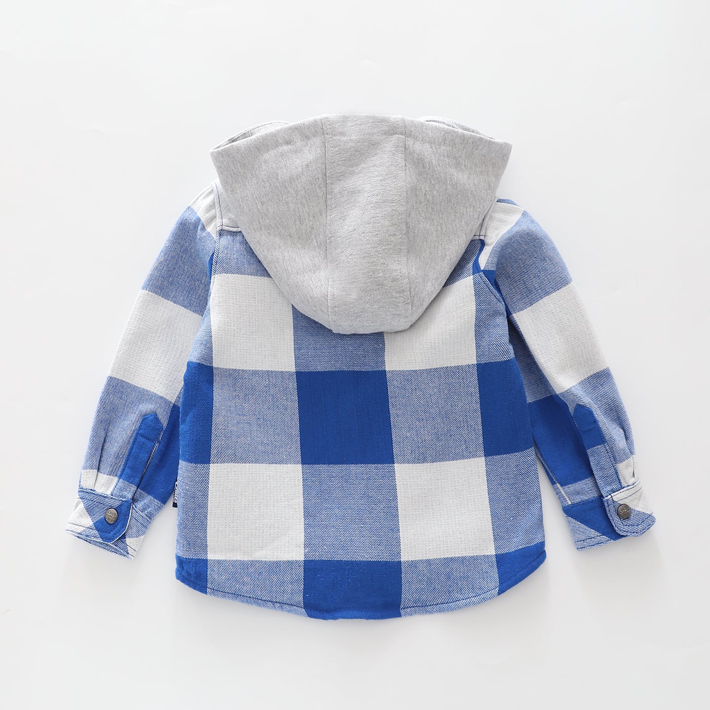 Blue Flanno Hooded Top