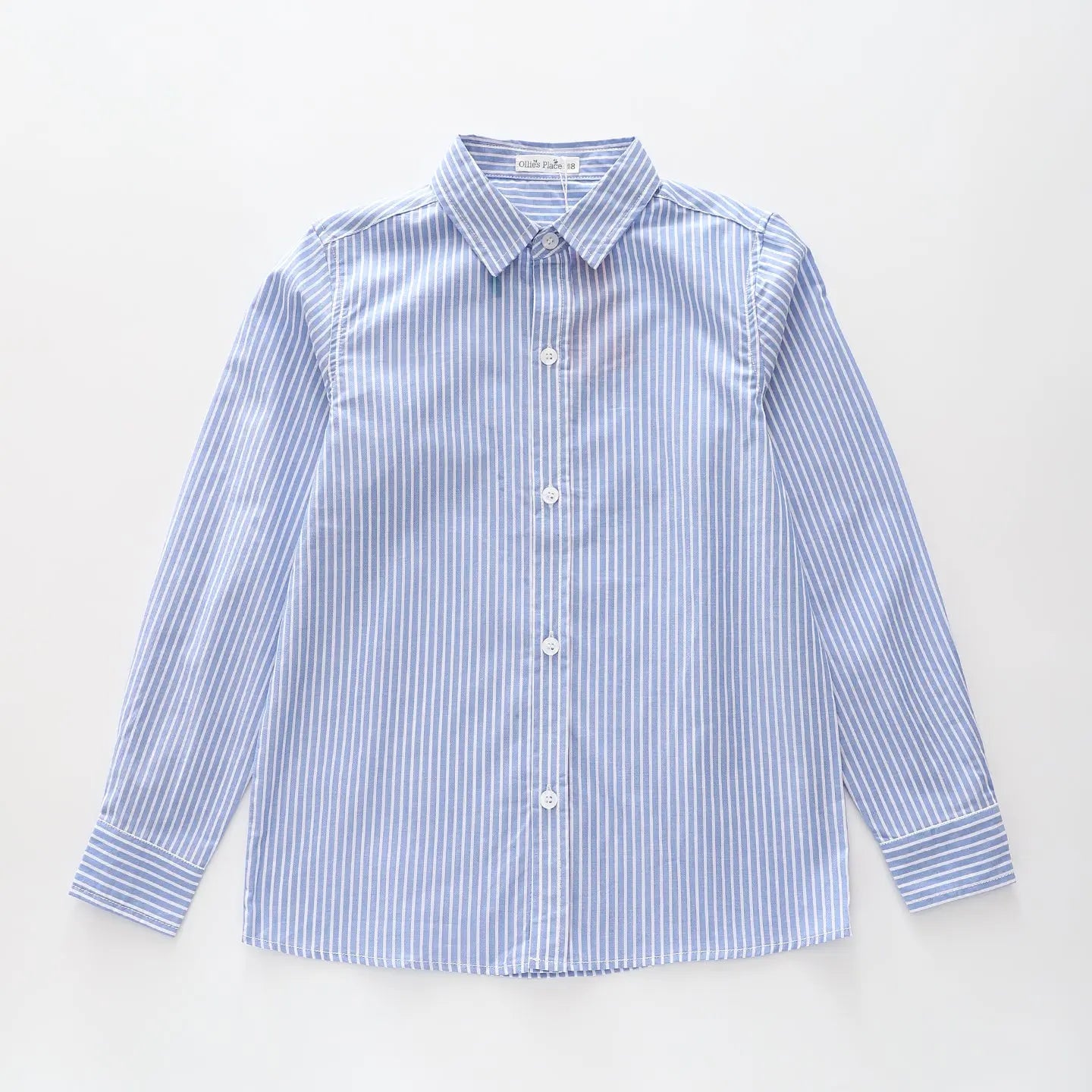 LS Mid Blue Striped Shirt Ollies Place