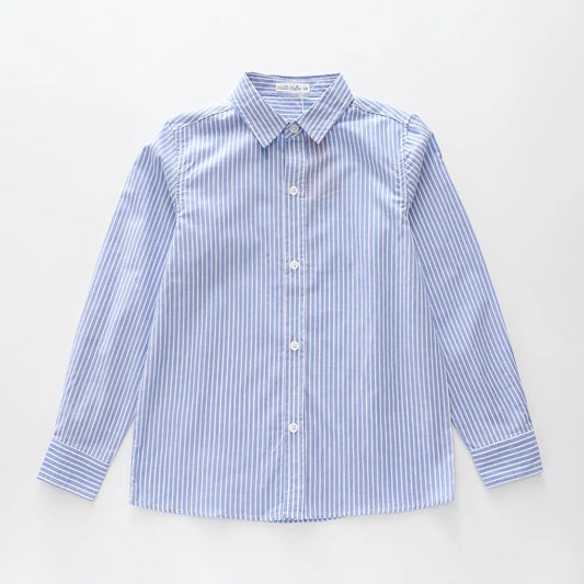 LS Mid Blue Striped Shirt Ollies Place