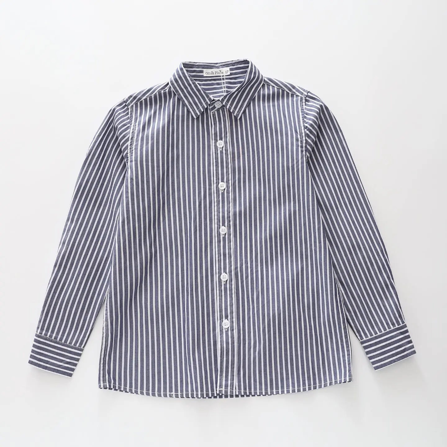 Long Sleeved Striped Collared Shirt Ollies Place