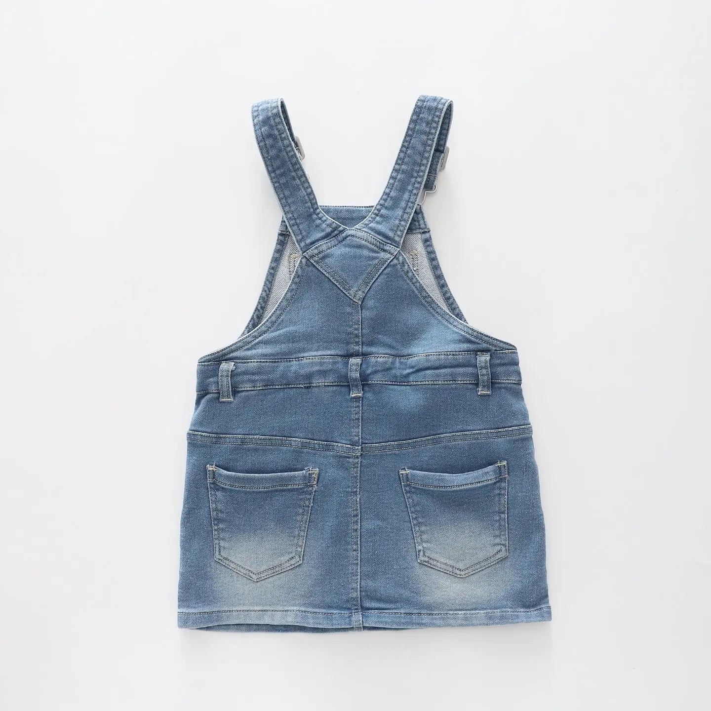 Mid Blue, Girls Denim Pinafore Ollies Place