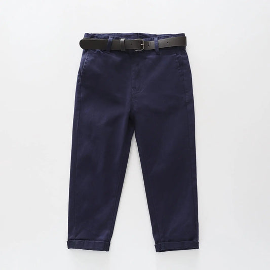 Navy Chino Pants with Belt Ollies Place