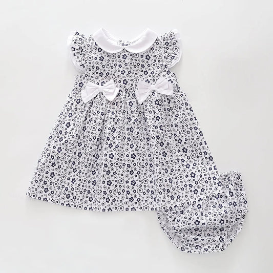 Navy Daisy Bloomers and Dress Set Ollies Place