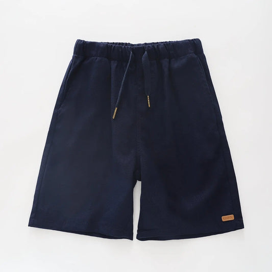 Navy Linen Blend Short Ollies Place