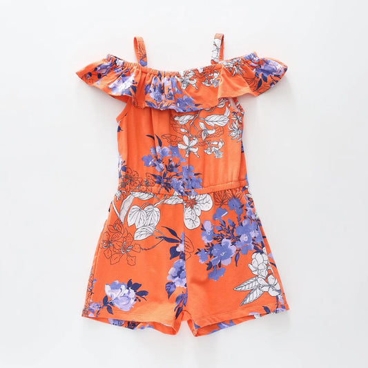 Orange Bloom Playsuit Ollies Place