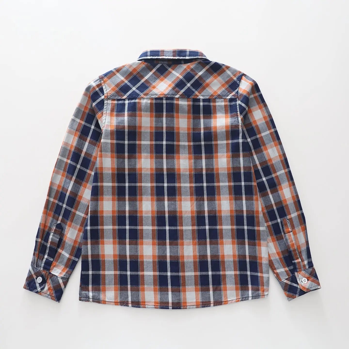 Orange and Navy Blue Check Shirt Ollies Place