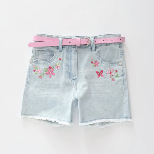 Pink Florals Denim Shorts Ollies Place