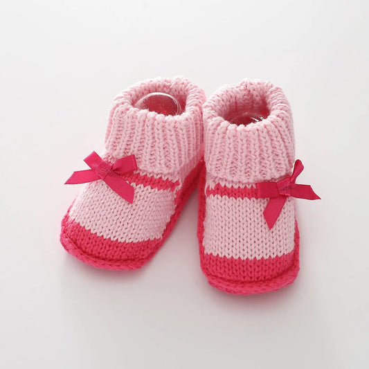 Pink Knit Baby Booties Ollies Place