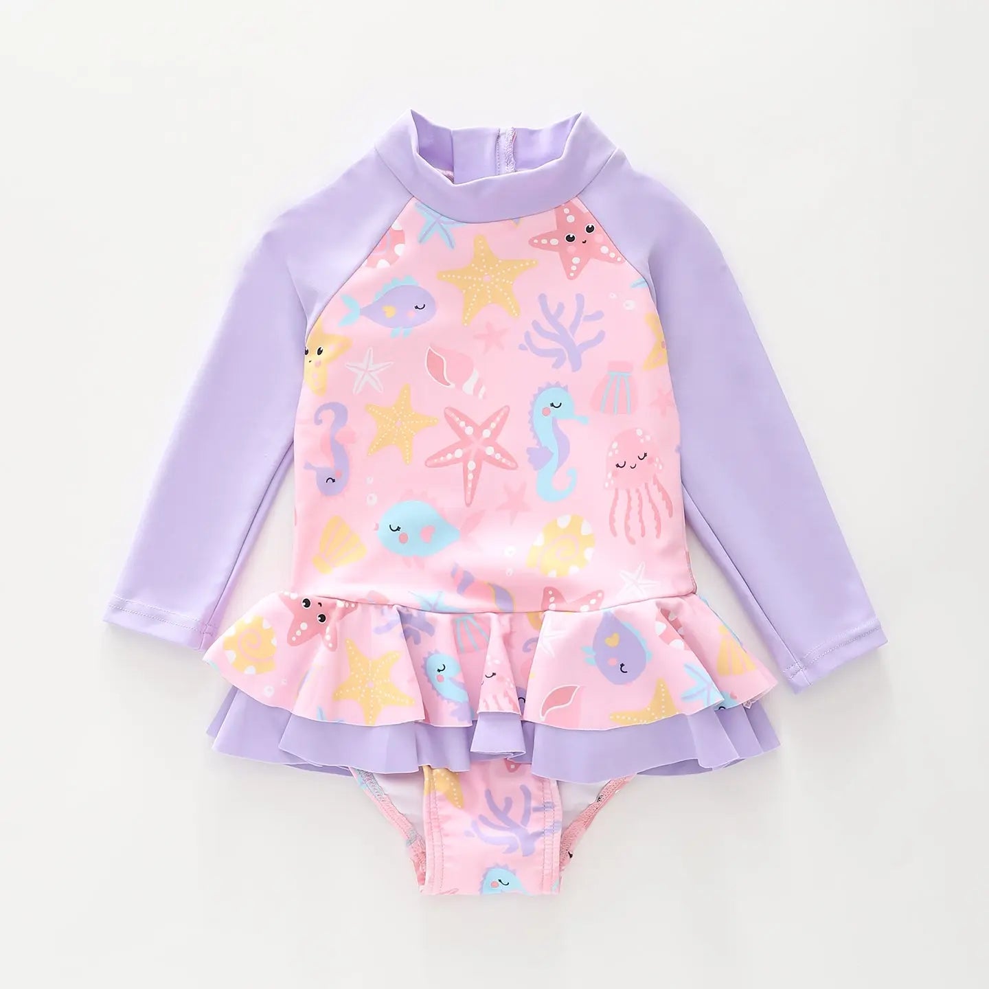 Pink Starfish Long Sleeve Swimsuit Ollies Place