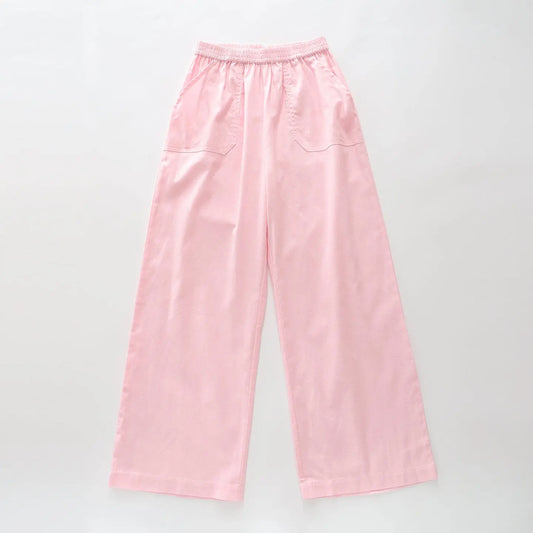 Pink Wide Leg Linen Blend Pants Ollies Place