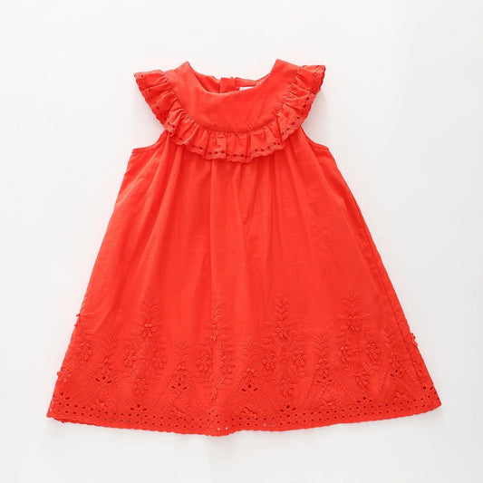 Red Aline Eyelet Dress Ollies Place
