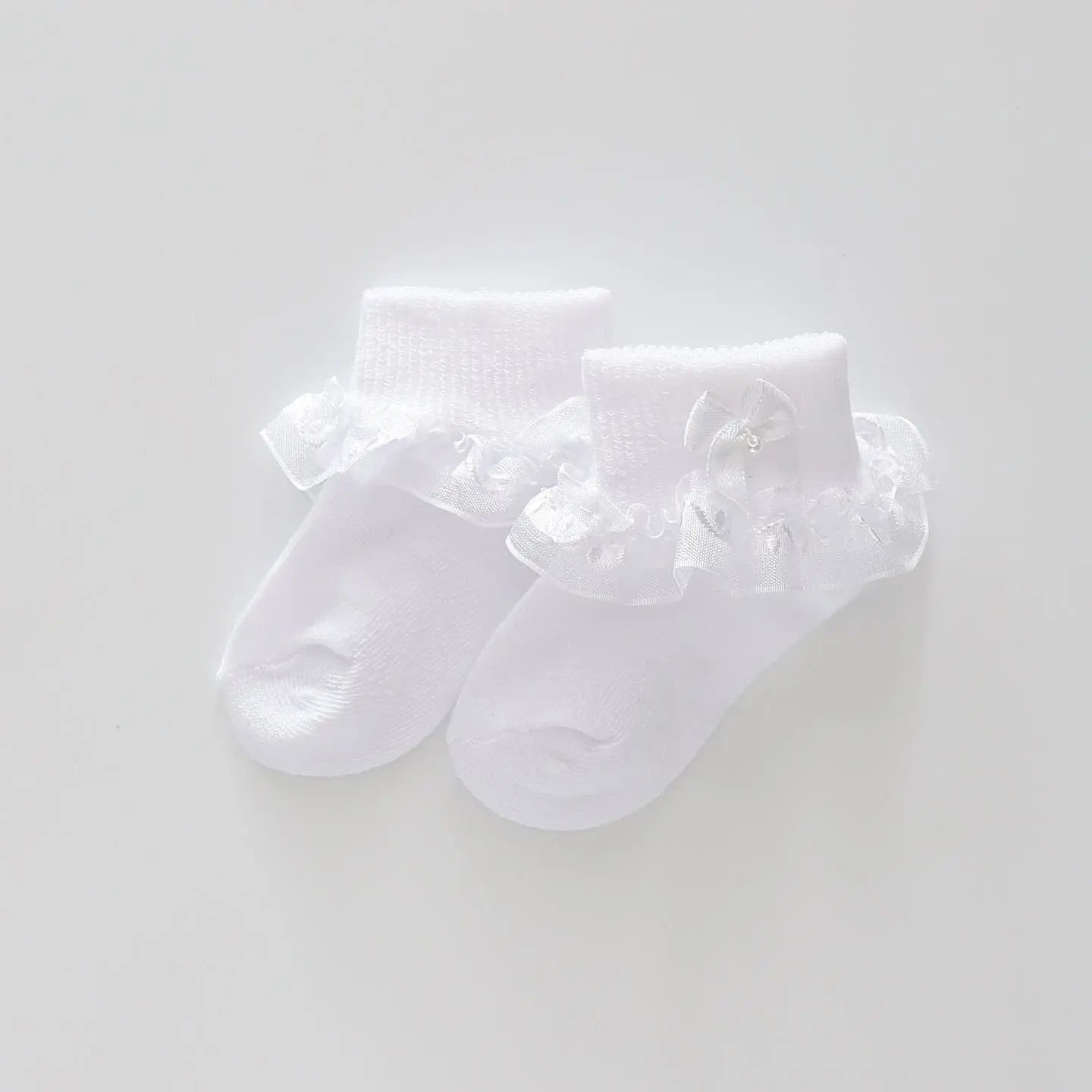 Ribbon Lace Socks With White Bow Ollies Place