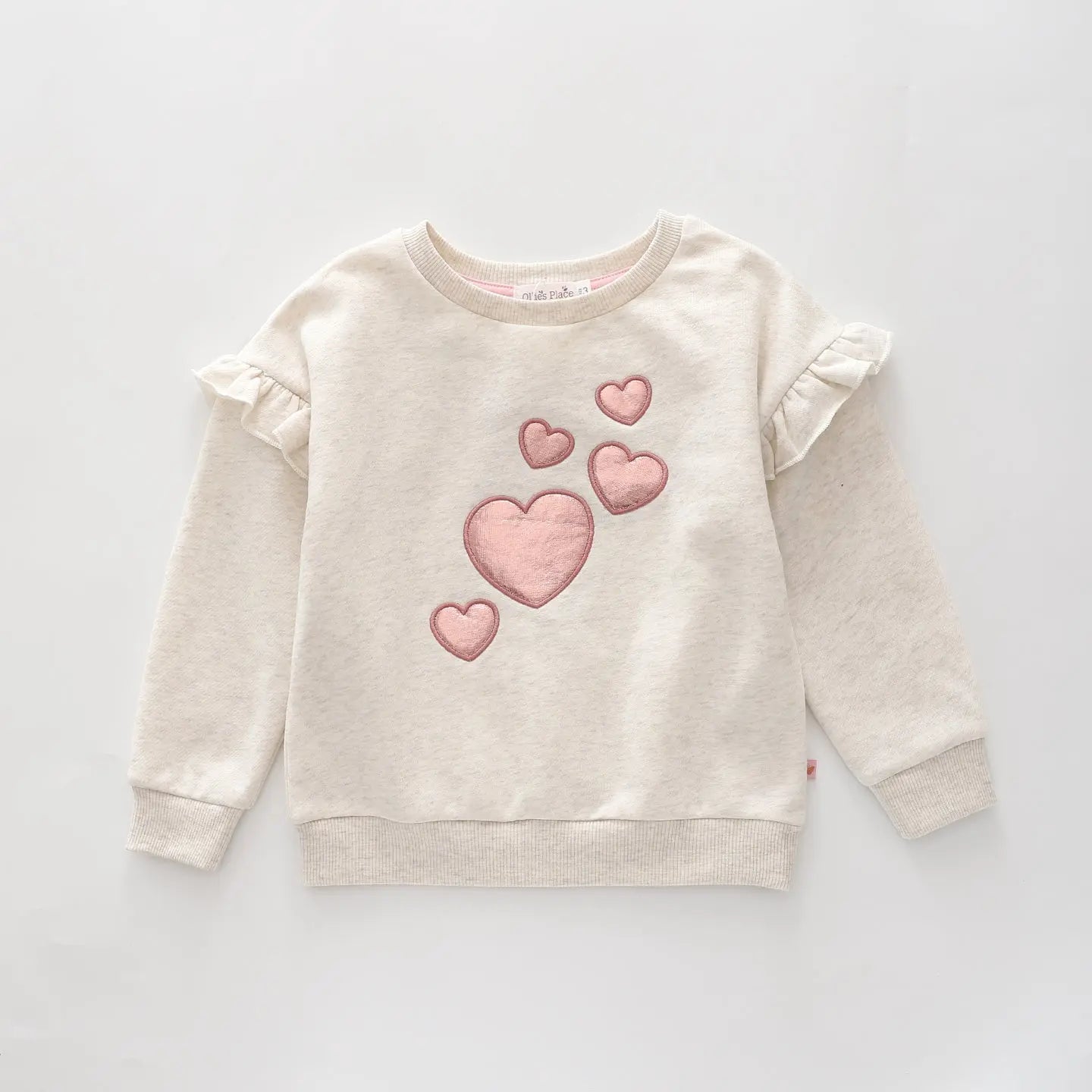 Rose Gold Heart, Girls Sweat Top Ollies Place