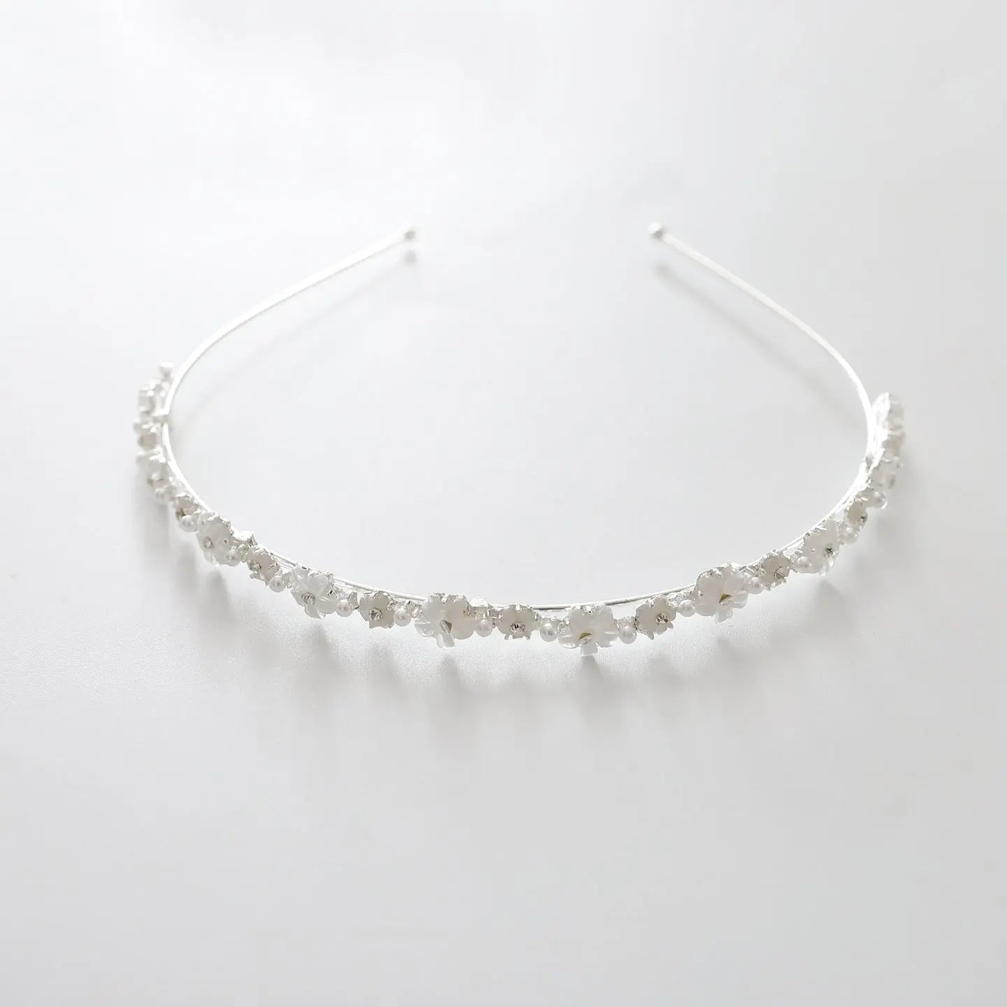 Silver Floral Crystal Headband Ollies Place