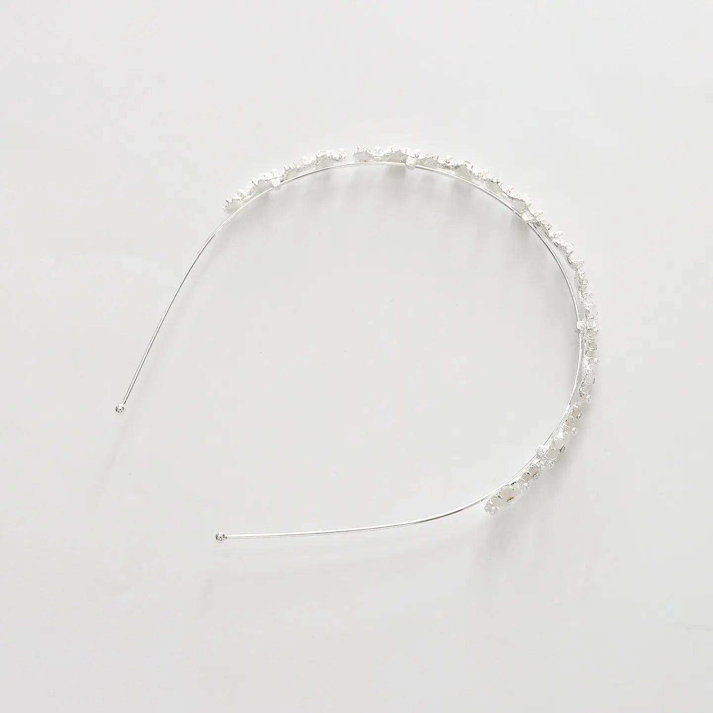 Silver Floral Crystal Headband Ollies Place