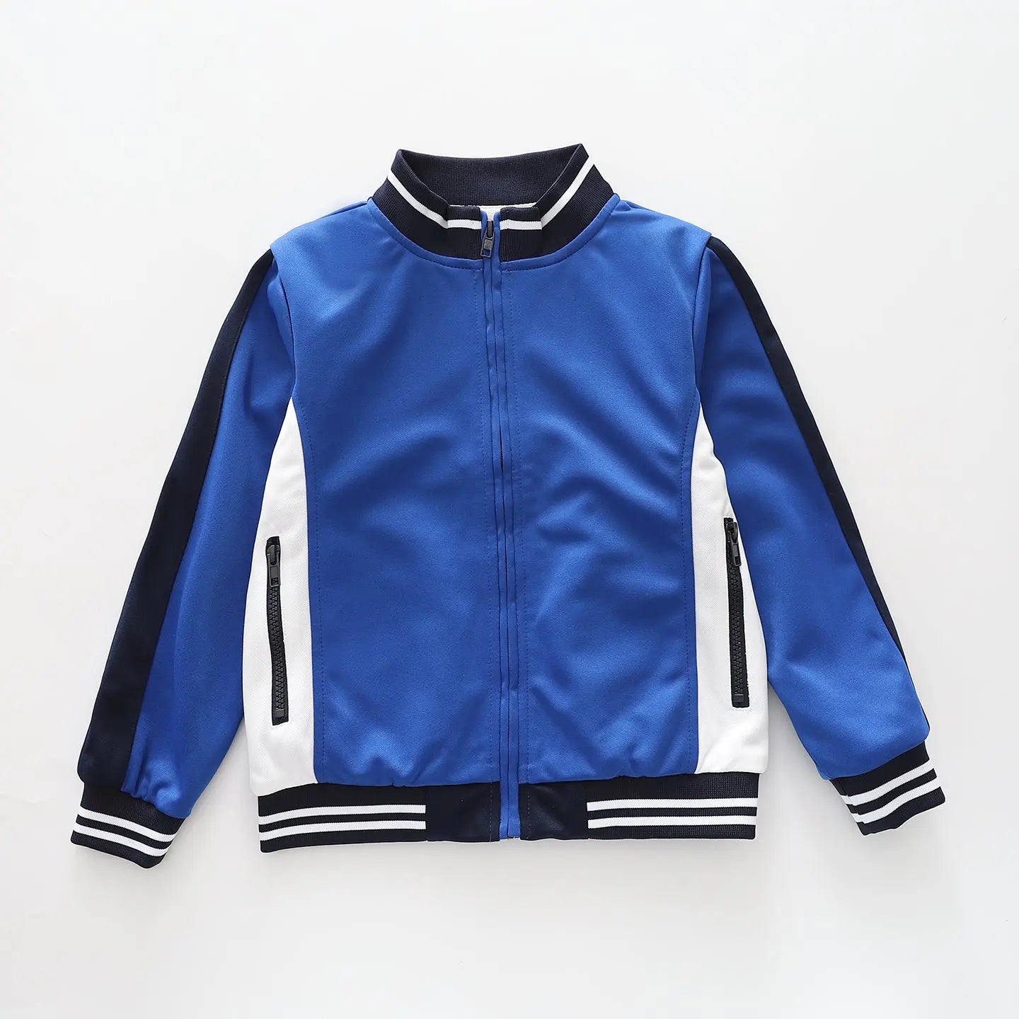 Sporty Blue Boys Zip Jacket