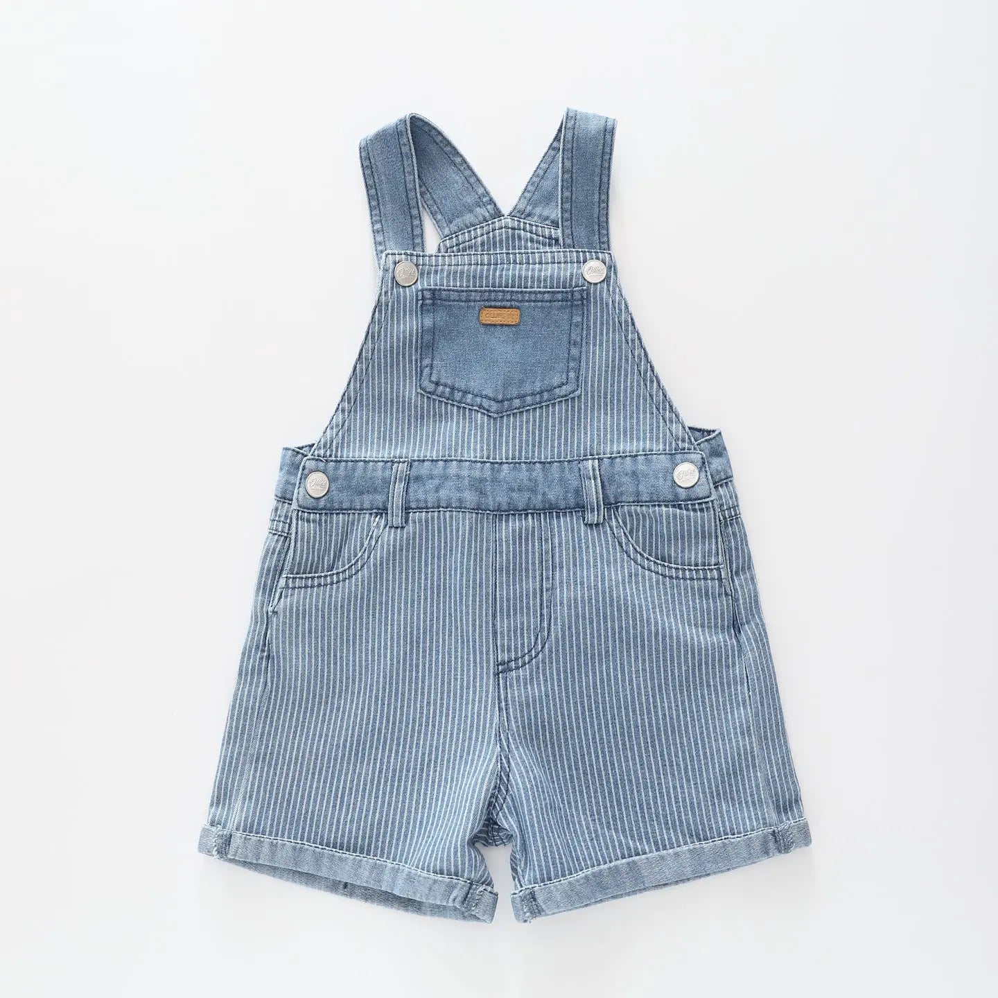 Striped Denim Shortalls Ollies Place