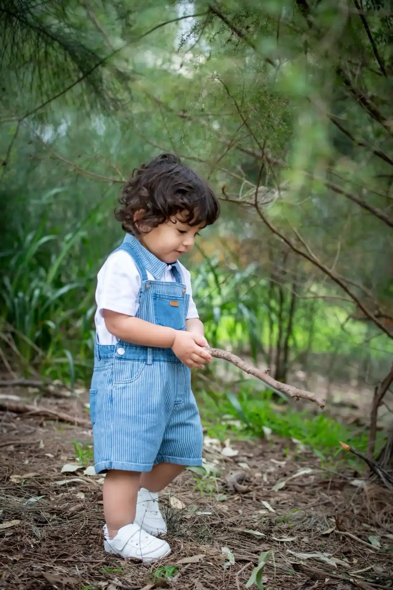 Striped Denim Shortalls Ollies Place