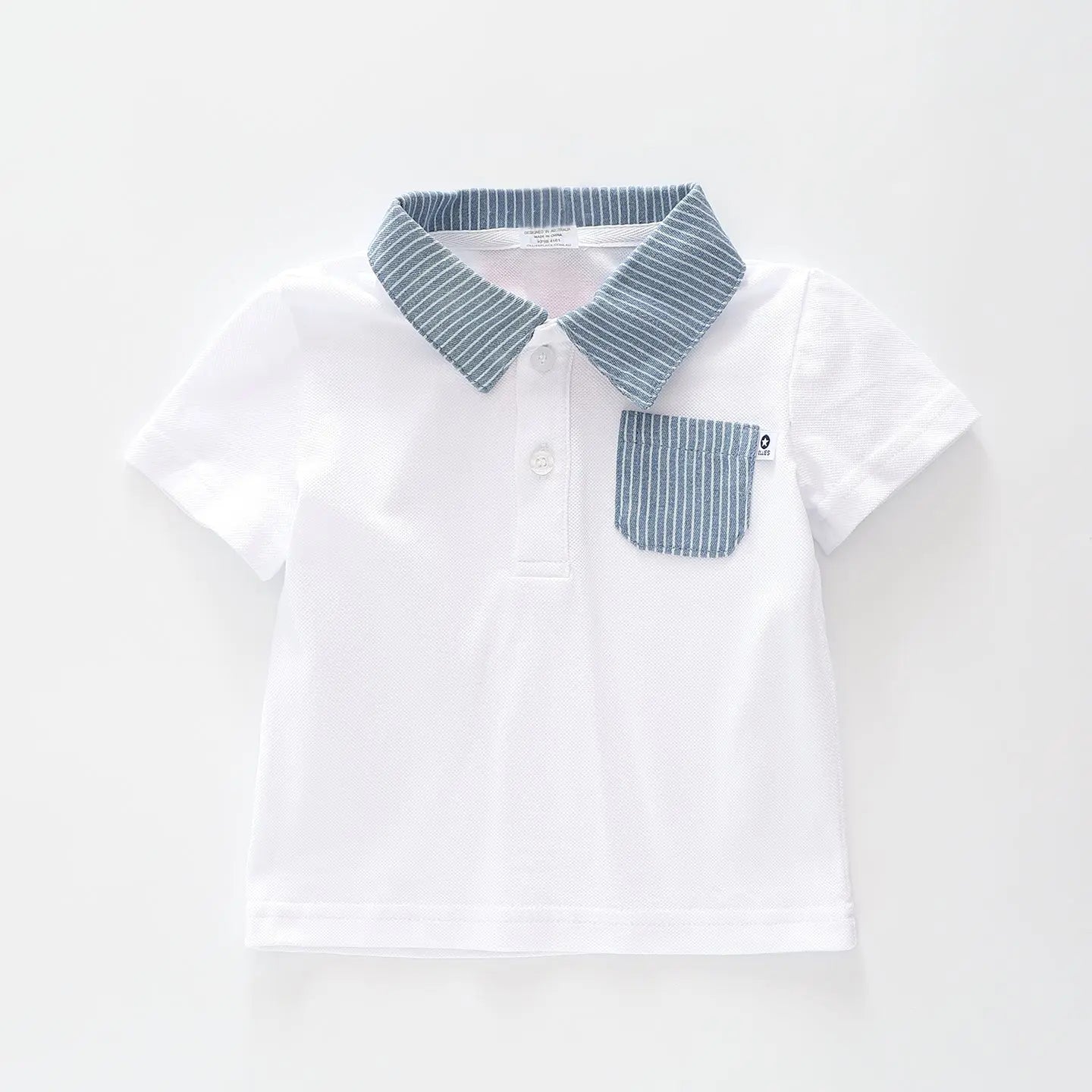 Stripey Denim Polo T-shirt Ollies Place