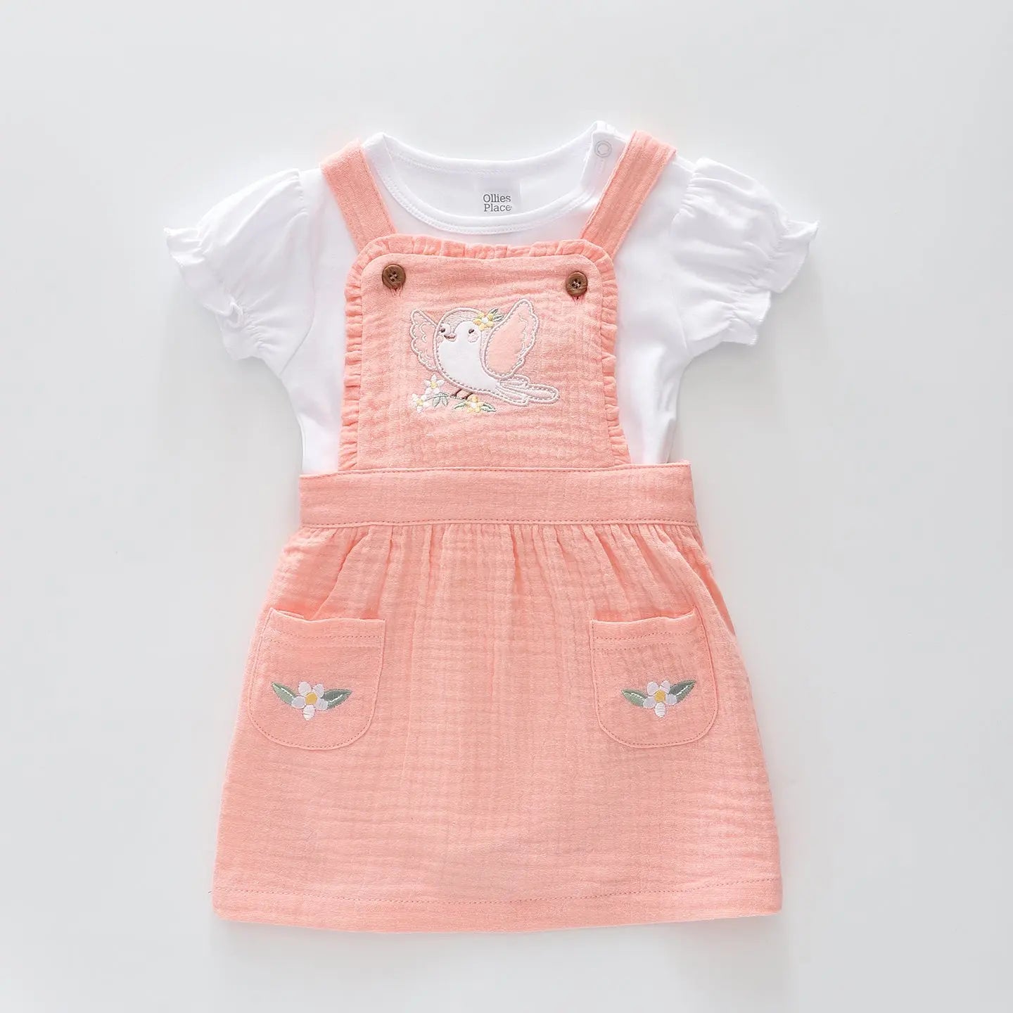 Sweet Tweet Pinafore Dress Set Ollies Place