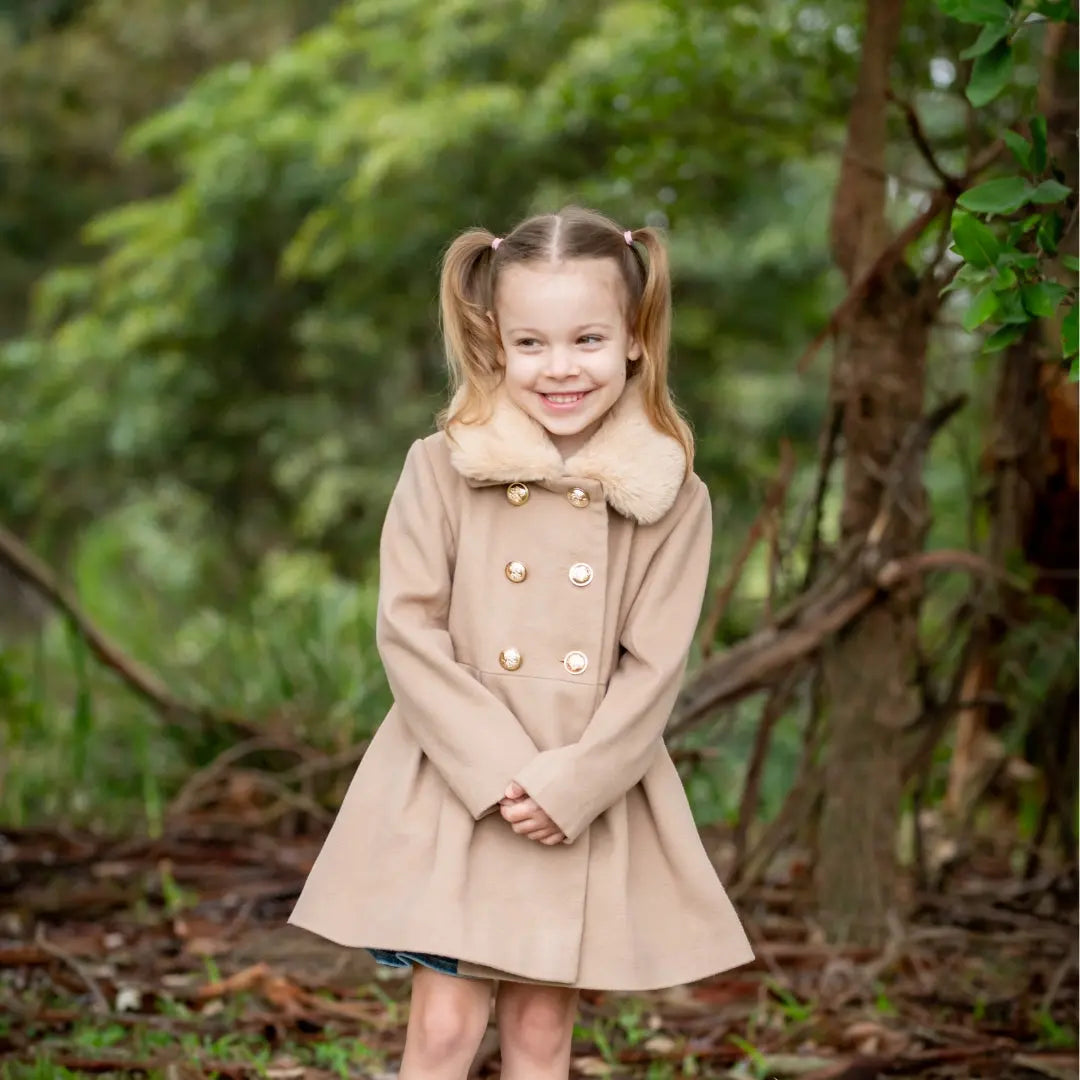 Tan Faux Fur Swing Coat Ollies Place