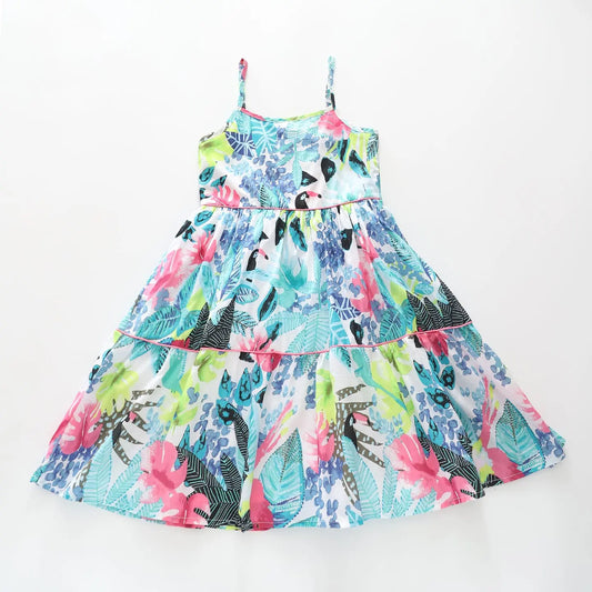 Tropical Print Midi Dress Ollies Place