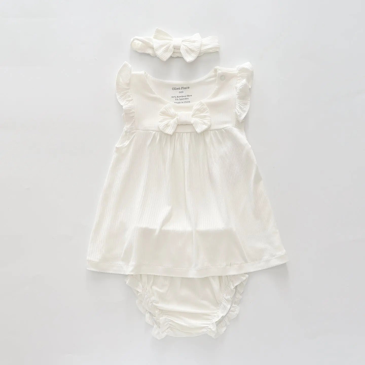 White 3pc Bamboo Fibre Set Ollies Place