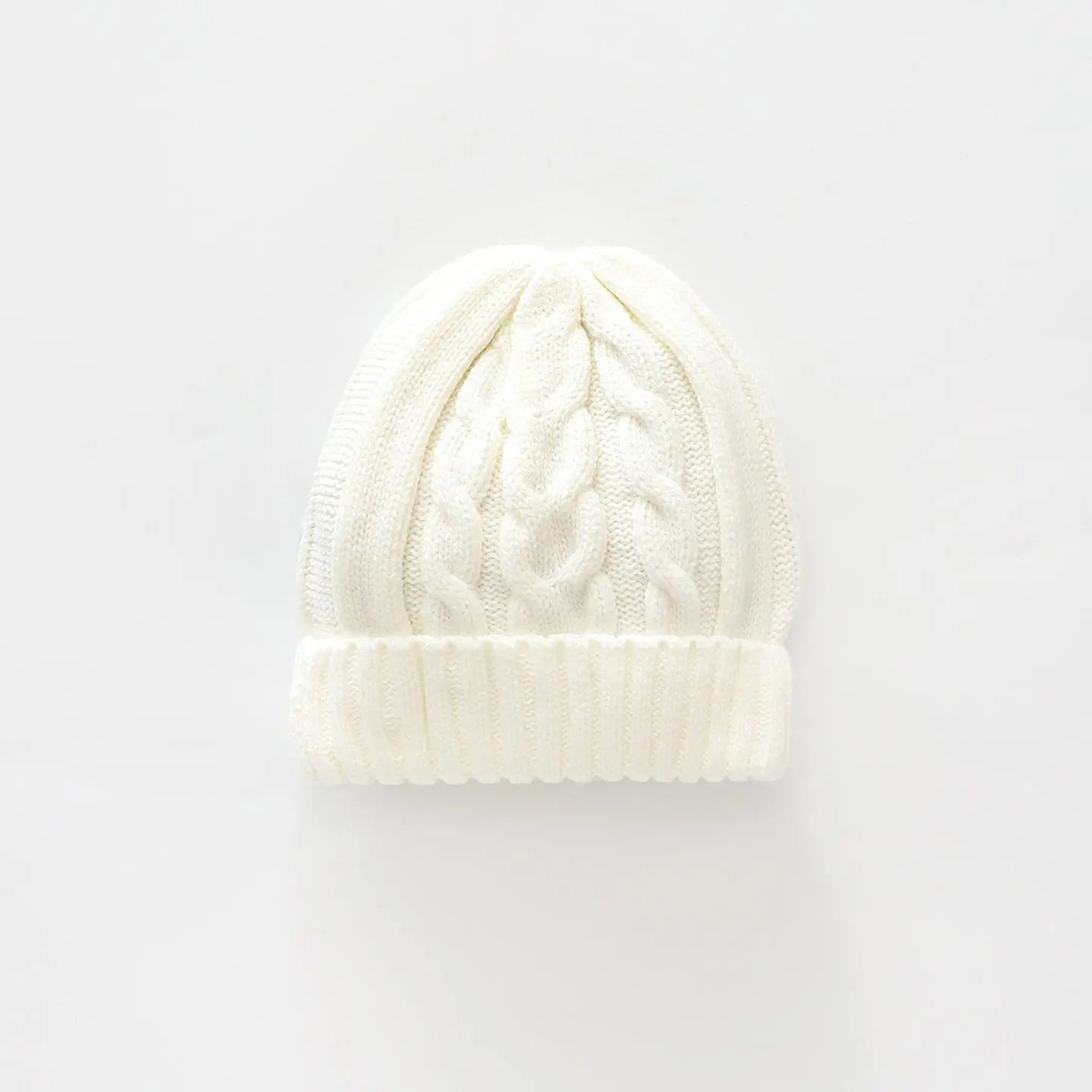 White Cable Knit Beanie Ollies Place