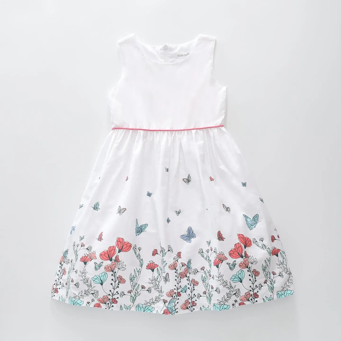 White Garden Print Dress Ollies Place