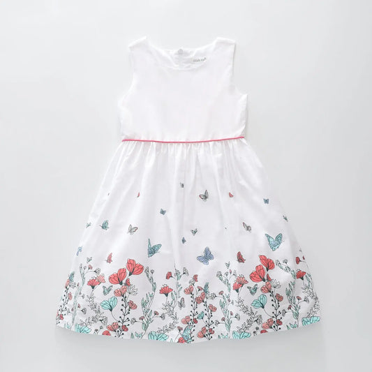 White Garden Print Dress Ollies Place