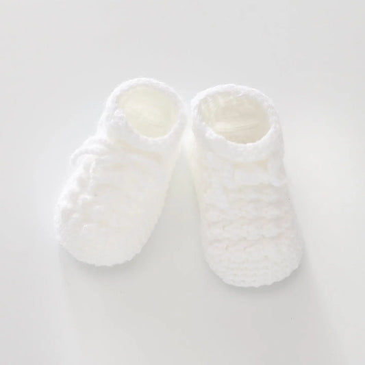 White Knit Baby Booties Ollies Place