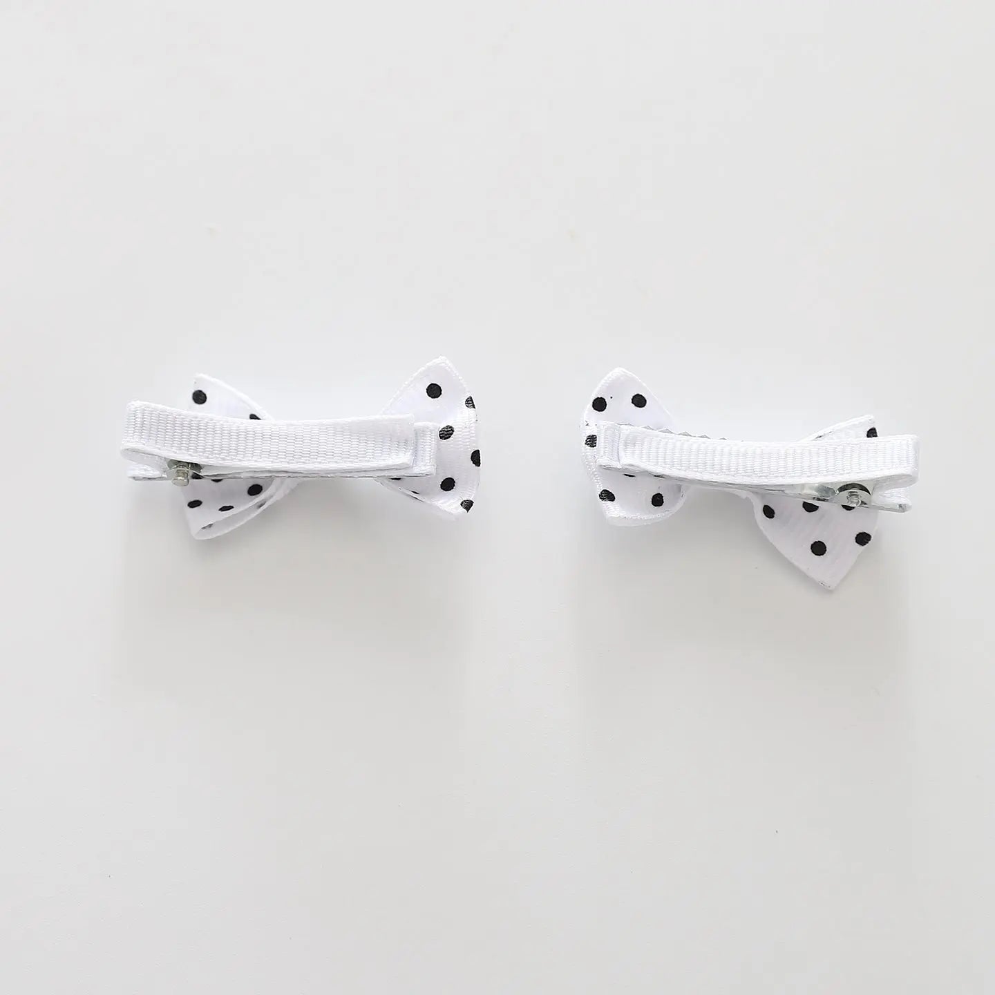 White Polka Dot Bow Hair Clips 2 Pack Ollies Place