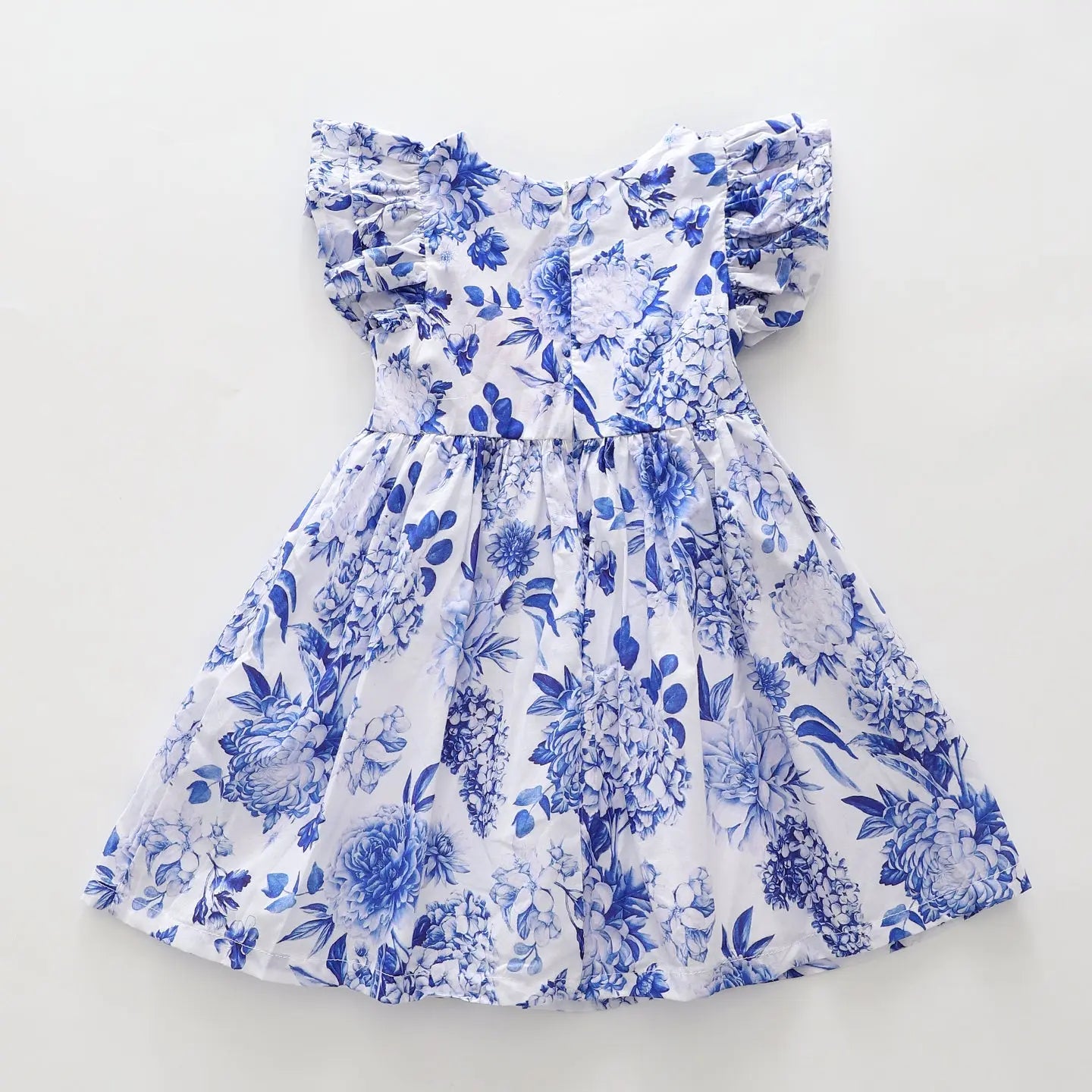 White & Blue Floral Dress Ollies Place